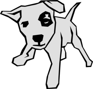 Dog With Spot In Color Clip Art